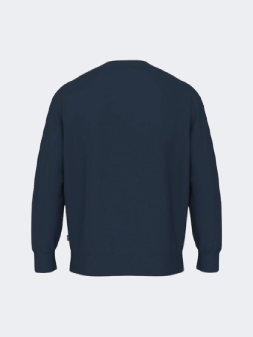 New Balance Boxed Stack Crew Men Lifestyle Sweatshirt Nb Navy