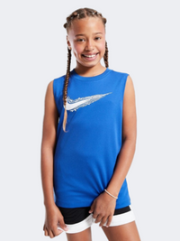 Nike Dri-Fit Multi Gs-Boys Lifestyle T-Shirt Blue/White