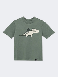 Adidas Adiraptor Graphic Little Boys Sportswear T-Shirt Silver Green