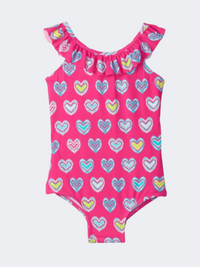 Hatley Shibor Heart Ruffle Girls Beach Monokini Pink/Multicolor