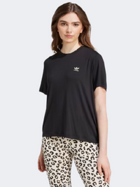 Adidas Leopard Trefoil Women Originals T-Shirt Black