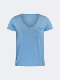 Oil And Gaz Classic Women Lifestyle V-Neck T-Shirt Blue