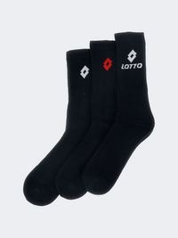 Lotto Sport Brilliant Crew 3 Pack Unisex Lifestyle Sock Black