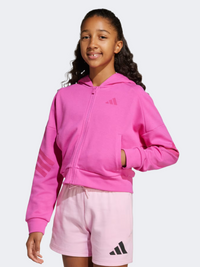 Adidas Future Icons 3 Stripes Kids-Girls Sportswear Hoody Fuchsia/Magenta