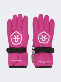 Color Kids Waterproof Dropliner Skiing Gloves Pink Glo