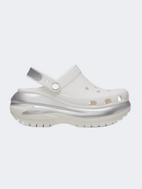 Crocs Mega Crush Metallic Clog Unisex Lifestyle Slippers White/Silver