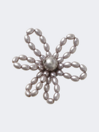 Crocs Grey Pearl Beaded Daisy Unisex Lifestyle Pins Multicolor