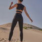 Wiskii V-Waist Utility Women Sportswear Tight Black