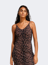 Adidas Seasonal Essentials Leopard Print 3 Stripes Women Sportswear Dress Multicolor