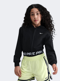 Nike Pro Fleece Girls Training Hoody Black/White