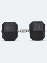 Irm-Fitness Factory Rubber Hex Dumbbell Unisex Weights Black