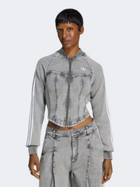 Adidas Superstar Denim Corset Track Top Women Originals Jacket Washed Grey