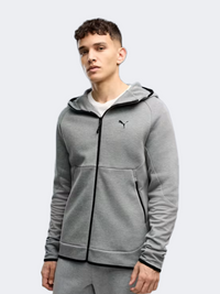 Puma Pumatech Slim Elevated Full Zip Men Lifestyle Hoody Medium Grey Heather