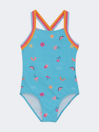 Color Kids Swimsuit Girls Beach Monokini Blue