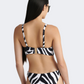 Blu 4U Detachable & Adjustable Straps Zebra Women Beach Bra Black