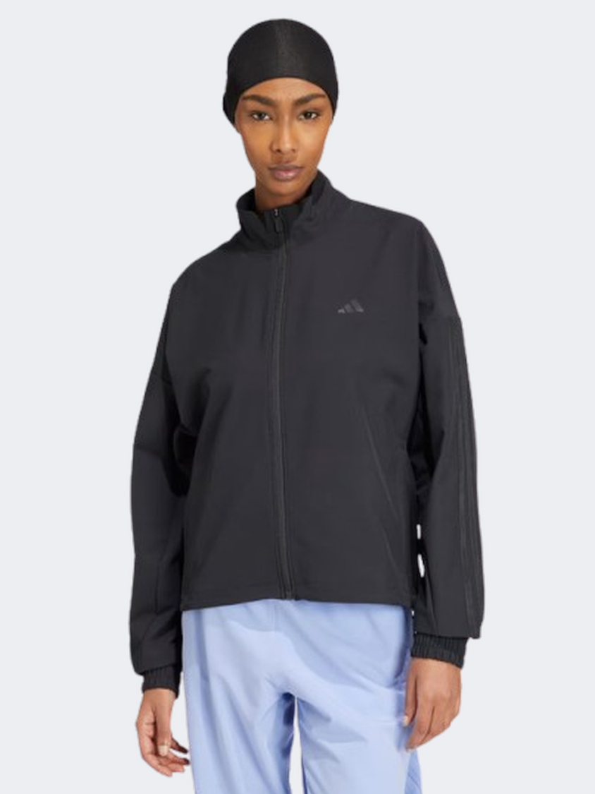 Adidas Pacer All Gym Tonal 3 Stripes Women Training Jacket Black