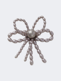 Crocs Black Pearl Beaded Bow Unisex Lifestyle Pins Multicolor