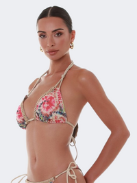 Blue Point Batik Women Beach Bra Gold