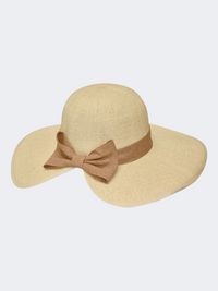 Stamion Japanese Linen Ribbon And Bow Women Beach Hat Off White