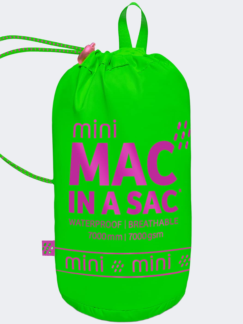 Mac In A Sac Origin Kids Performance Jacket Neon Green/Pink