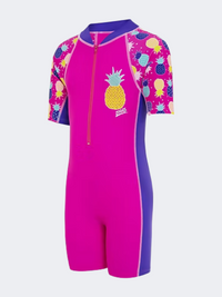 Zoggs Pine Crush All One Girls Swim Monokini Pink