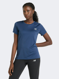 New Balance Sport Short Sleeve Women Performance T-Shirt Navy Blue