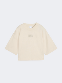 Puma Premium Essential Oversized Graphic Women Lifestyle T-Shirt Alpine Snow