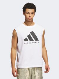 Adidas Muscle Men Basketball Tank White