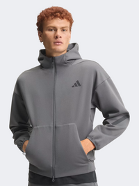 Adidas Z.N.E. Full Zip Men Sportswear Hoody Grey Five