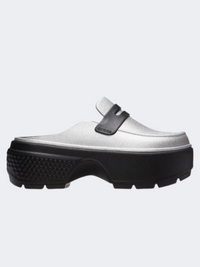 Crocs Stomp Metallic Loafer Women lifestyle Slippers Silver/Black