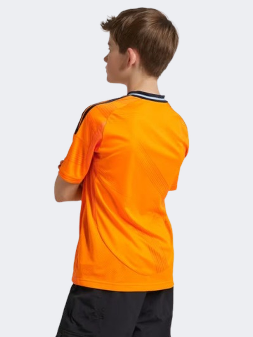 Adidas Real Madrid Away 24 Kids Boys Football T-Shirt Crew Orange