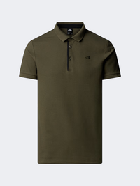 The North Face Premium Slim Men Lifestyle Polo Short Sleeve New Taupe Green