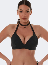 Blue Point Solids Women Swim Bra Black
