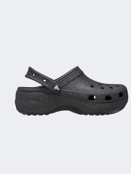 Crocs Classic Platform Clog Women Lifestyle Slippers Black Glitter