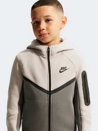 Nike Sportswear Tech Fleece Full Zip Boys Lifestyle Hoody Cave Stone/Black