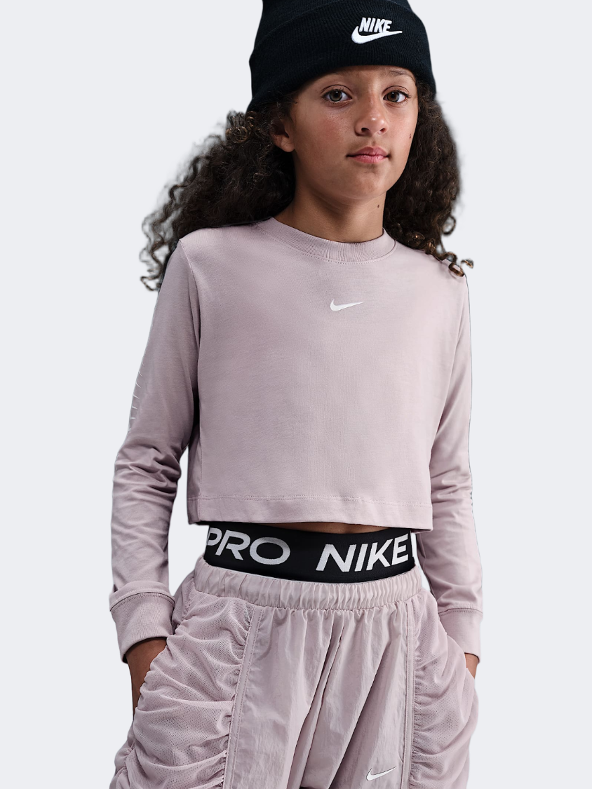 Nike Sportswear Girls Lifestyle Long Sleeve Platinum Violet