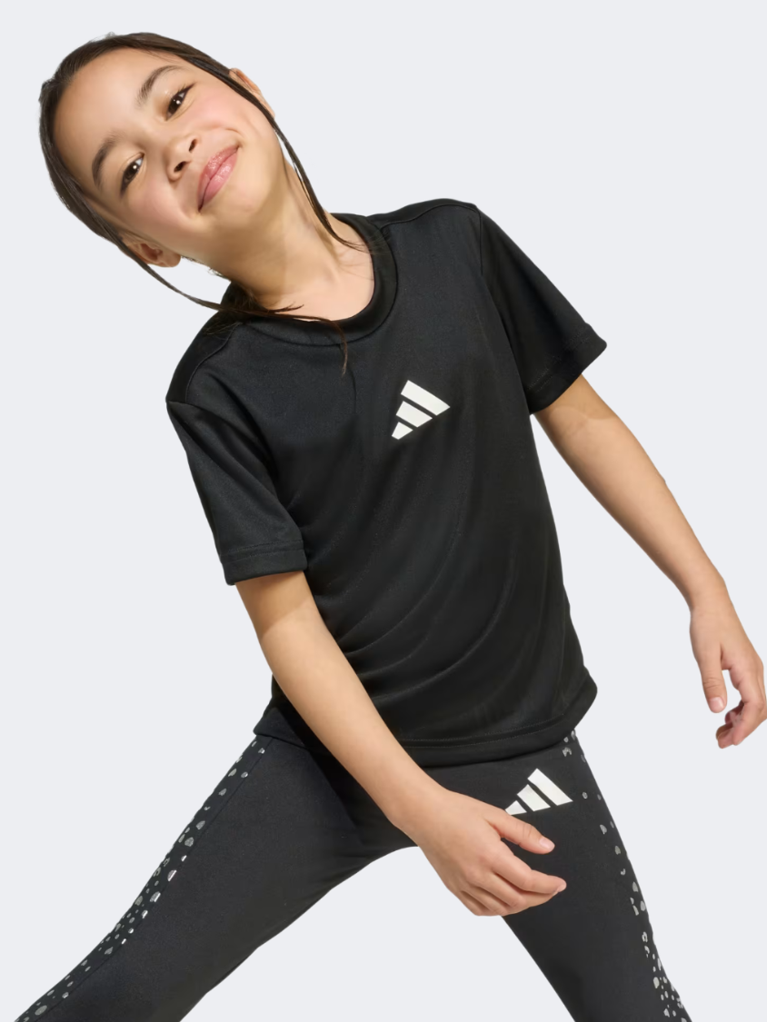Adidas Train Essentials Glam Print Little-Girls Training Set Black/Silver