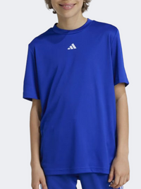 Adidas Essentials Logo Boys Sportswear T-Shirt Blue/White
