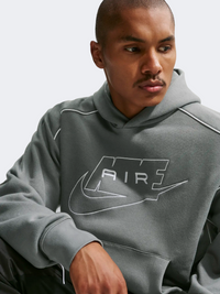 Nike Air Fleece Pullover Men Lifestyle Hoody Smoke Grey/White