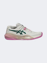 Asics Gel Resolution X Women Padel Shoes Soft Oat/Jewel Green