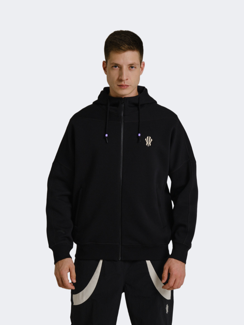 Anta Kyrie Irving Force Of Nature Hooded Knit Men Basketball Jacket Black