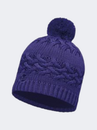 Buff Knitted And Polar Women Lifestyle Beanie Blue