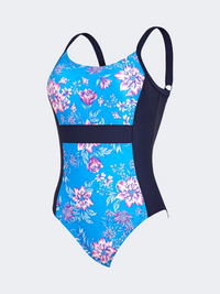 Zoggs Wild Rose Side Panel Women Swim Monokini Multicolor/Navy
