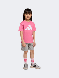 Adidas Essentials Tee Little-Girls Sportswear Set Pink Fusion/White
