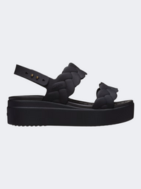 Crocs Brooklyn Woven Upper Low Wedge Women Lifestyle Sandal Black