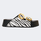 Ateneo Leather Women Beach Slippers Zebra