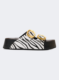 Ateneo Leather Women Beach Slippers Zebra