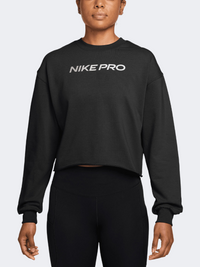 Nike Pro Df Crew Fleece Women Training Sweatshirt Black/White