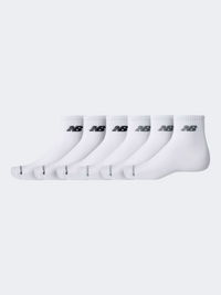 New Balance Everyday Lightweight Ankle 6 Pack Unisex Lifestyle Sock White