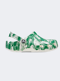 Crocs Classic Duke Print Clog Kids Lifestyle Slippers Green Ivy